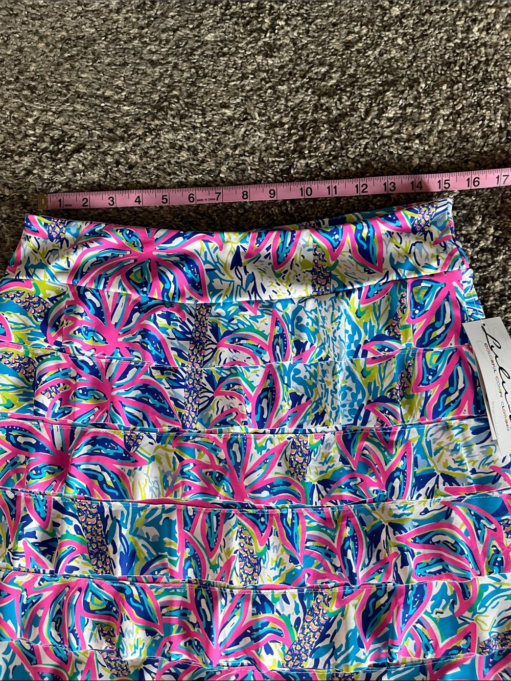 Lulu-B Cha Cha Ruffle Tiered Skort Skirt Medium Colorful Floral UPF50+ NWT - Picture 7 of 8